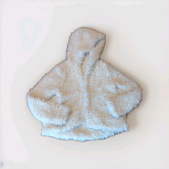 Free People One Zuri Parka Womens Small Cream Fuzzy Teddy Hooded Jacket - Picture 1 of 7